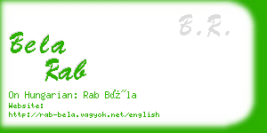 bela rab business card